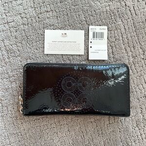 Coach Patent Leather Zip Around Wallet